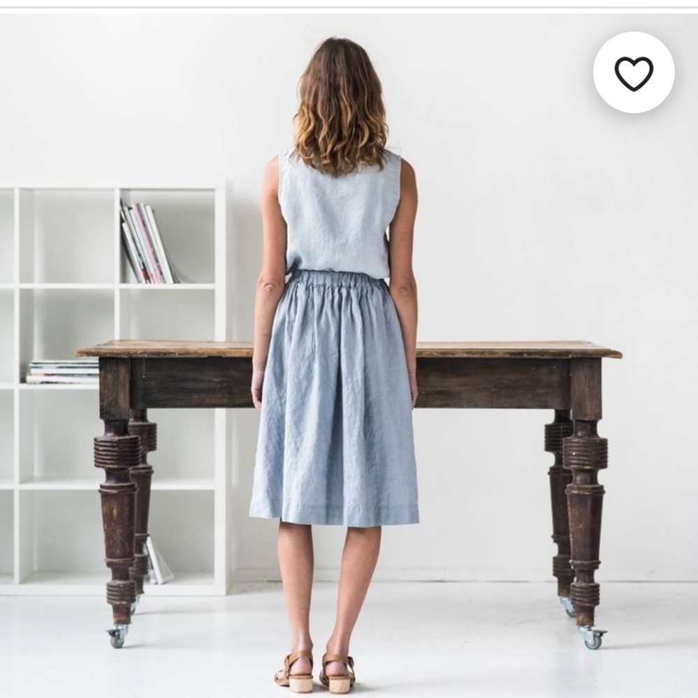 Not perfect linen pull on midi skirt